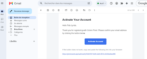 grimmpoint email confirmation sur PC